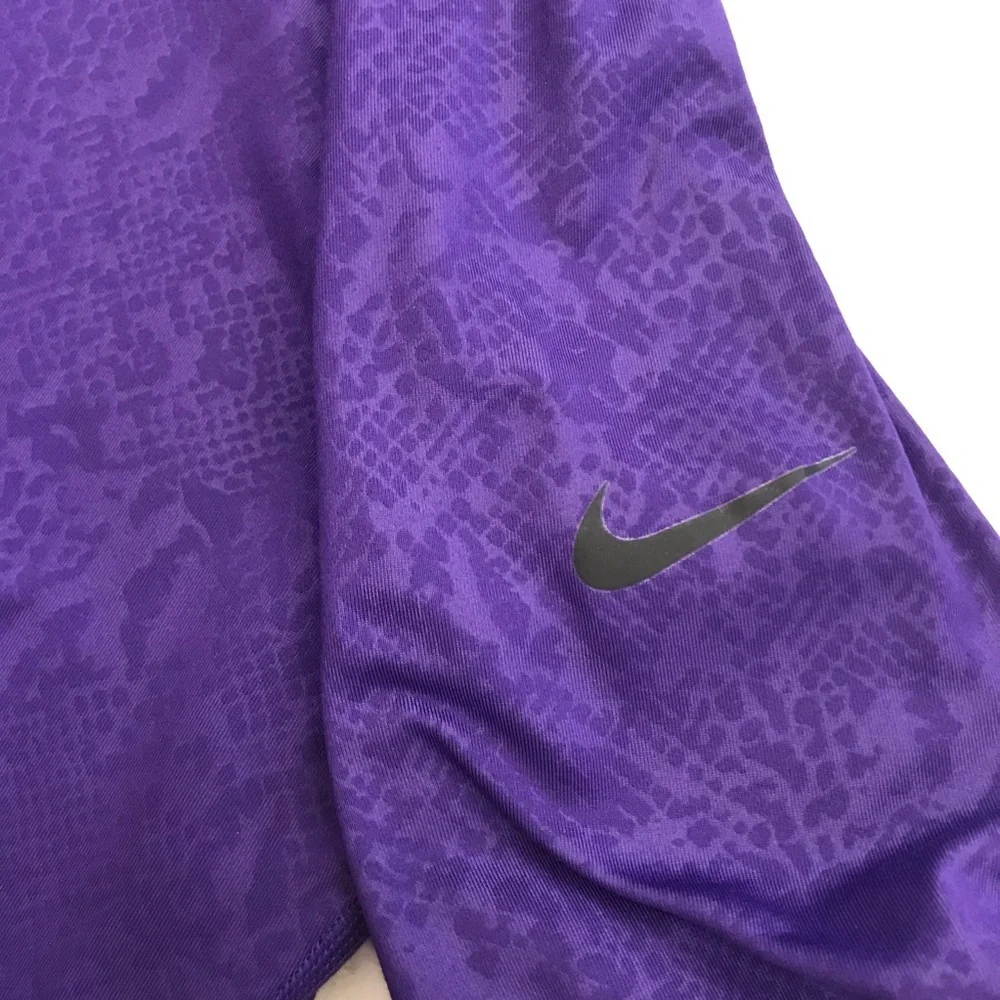Nike Pro Half Zip Purple Running Thumb Hole Top